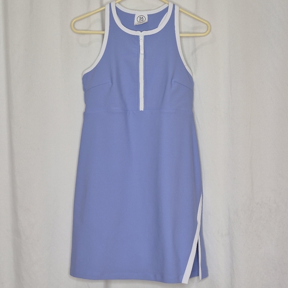 SAGE Collective Blue Iris/White Racerback Athletic Dress w/ Shorties - Size M - Picture 3 of 13